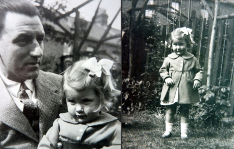 Left: In the garden with my father. Right: In the garden.